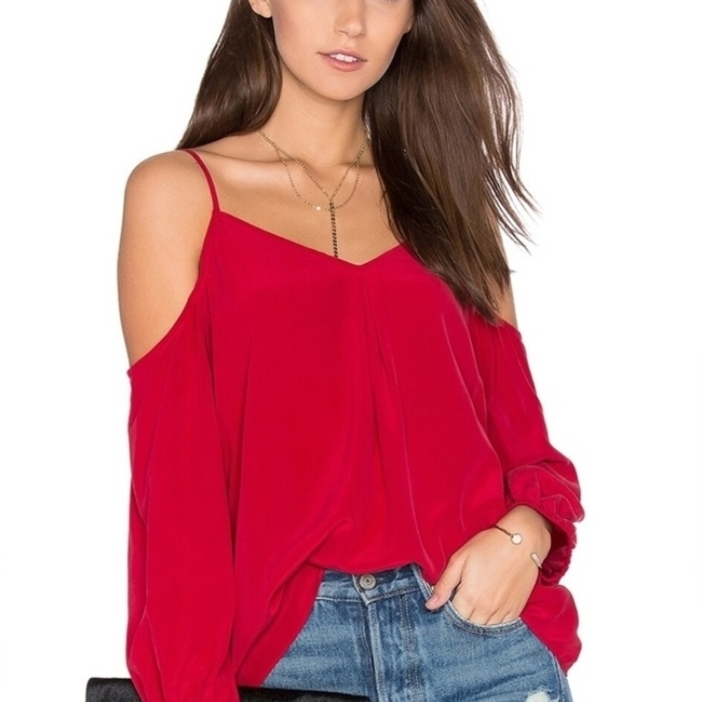 Joie Red Cold Shoulder Top